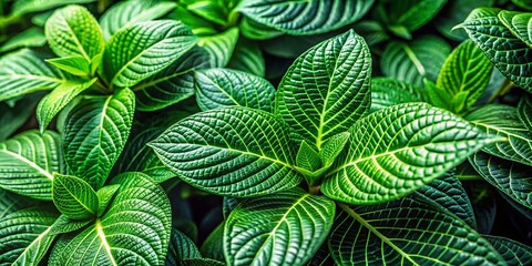 Canvas Print - Close-Up of Vibrant Green Plant with Copy Space - Nature Stock Photo