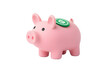 © Menomoin Joseph - 'Pink Piggy Bank with Green Recycling Symbol on White Background'