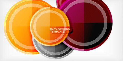 Poster - Abstract background - multicolored circles, trendy minimal geometric design, vector illustration