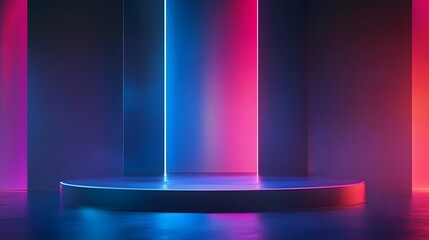 Poster - Abstract digital backdrop with vibrant neon colors, dynamic gradients, modern design, suitable for tech or creative themes.