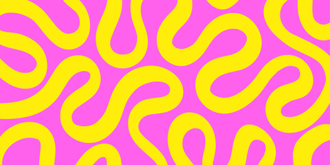 Fototapete - Cool Groovy Striped Texture. Abstract Geometric Lines Y2k Pattern. Brush Hand Drawn Background.