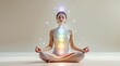 © Platon - A woman meditating with visible chakras