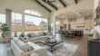 © Adobe Contributor - Spacious Open-Concept Living Room and Kitchen Area with Large Windows