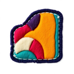 Poster - Colorful abstract felt patch isolated on white background