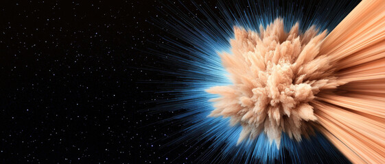 Fototapete - vibrant explosion of colors in cosmic space
