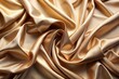 © Four888 - Beige Satin Fabric Texture Background with Leaf Shadows - Top View Flat Lay Stock Photo