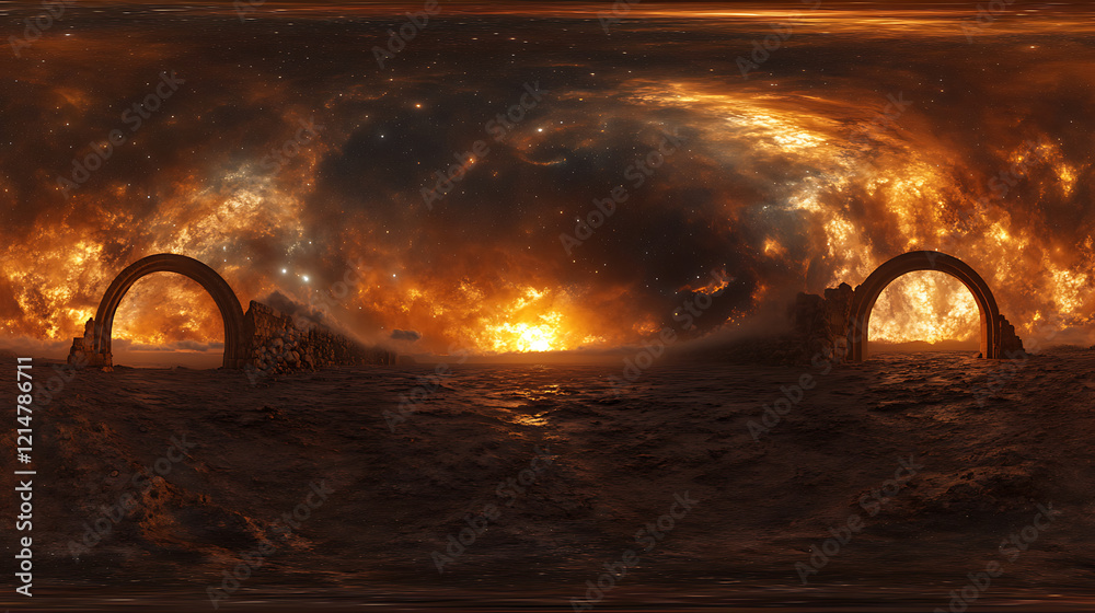360 Equirectangular Background 360 degree equirectangular projection space background with nebula and ...