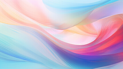 Poster - Abstract colorful 3D artwork with flowing waves of pink, blue, and purple tones, resembling a surreal landscape or fluid motion. Generated AI