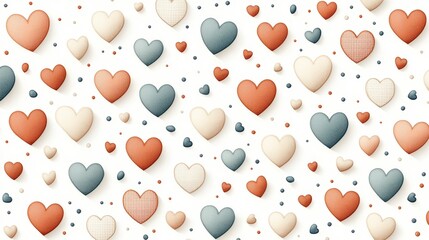 Poster - A beautiful pattern featuring various heart shapes in warm, earthy tones. Perfect for celebrations of love, friendship, and affection.