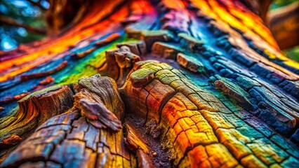 Poster - Whimsical Wood Textures: Macro Photography of Tree Trunk Details