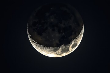 Wall Mural - crescent moon night sky celestial photography space background