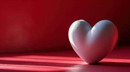 Poster - Valentine Day abstract composition with heart in 3D style. Generated AI.