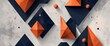 © Earl - Geometric shapes in faded orange and navy blue textured light gray background illustration background design
