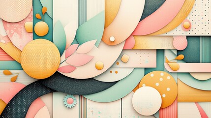 Poster - A vibrant abstract composition featuring colorful shapes and patterns that evoke creativity and modern design aesthetics.