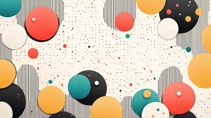 Poster - A vibrant abstract design featuring colorful circles against a textured background, perfect for modern artwork, digital design, or creative projects.