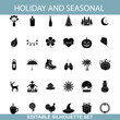 © Bappaditya Roy - Editable Holiday and Seasonal Silhouette Icons Festive, Celebratory, Vector Graphics