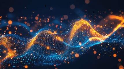 Poster - A bold futuristic artwork with illuminated data flows and bright ambient lights, creating a sense of energizing creativity