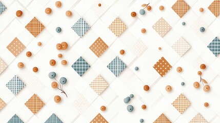 Poster - A visually appealing pattern featuring colorful geometric shapes and decorative elements, perfect for backgrounds and design projects.