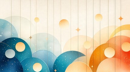 Poster - Abstract artistic design featuring colorful waves and starry elements, perfect for backgrounds, wallpapers, and creative projects.
