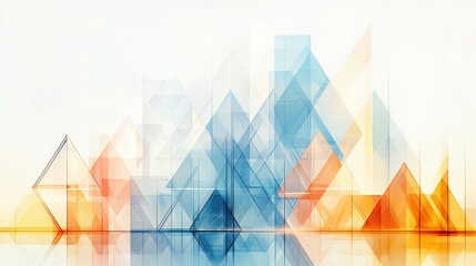 Poster - Abstract geometric shapes in soft colors create a visually stunning background, perfect for diverse design applications and artistic projects.