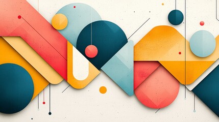 Poster - An abstract geometric design featuring vibrant colors and shapes, creating a modern and artistic visual appeal for various creative projects.