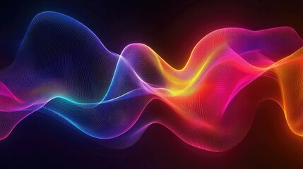 Leinwandbilder - A modern art composition with colorful digital flows and ambient lighting, representing cutting-edge technological progress