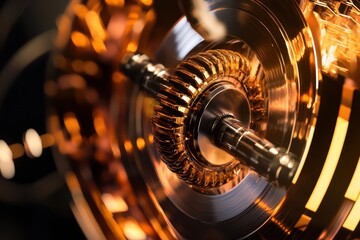 Poster - Intricate details of a high-tech mechanical component in a modern engineering setting