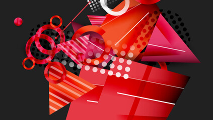 Aufkleber - Creative triangles and circles composition