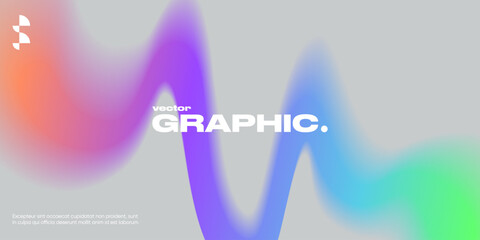 Poster - geometric background with blurred wavy shape.
