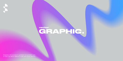 Poster - geometric background with blurred wavy shape.