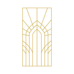 Wall Mural - gold art deco panel element