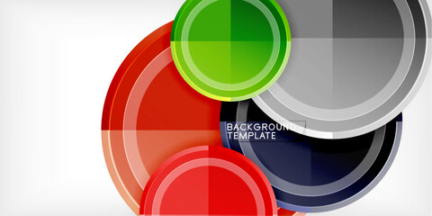 Poster - Minimal geometric abstract background. Circle triangle design