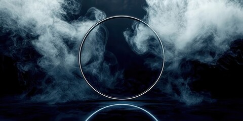 Poster - Circle is shown in the middle of a foggy background