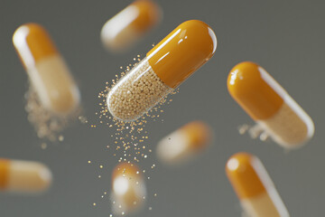 Yellow And Clear Capsules With Extended Release Medication