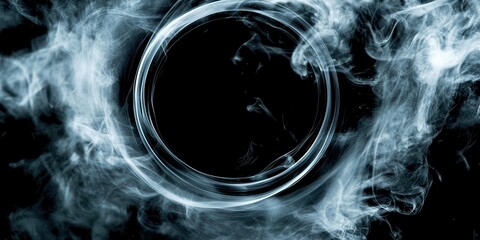 Poster - Blue smoke cloud with a hole in the middle