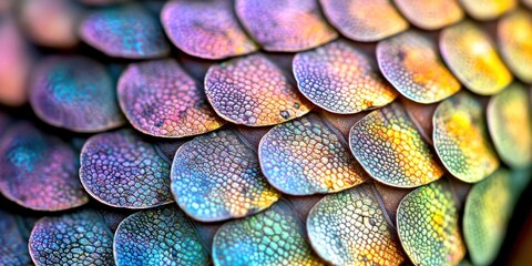 Poster - Colorful pattern of scales on a lizard