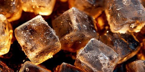 Aufkleber - Pile of ice cubes with a brownish tint