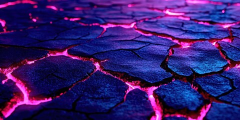 Poster - Blue and purple lava rock with pink lava