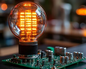 Poster - vibrant makerspace with glowing tools and creative energy fostering innovation