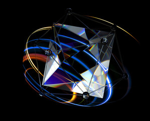 Wall Mural - physical graphic concept of atomic structure. light ring. colorful electron particle. .speed of ligh