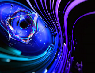 Wall Mural - physical graphic concept of atomic structure. light ring. colorful electron particle. .speed of ligh