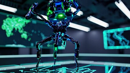 Leinwandbilder - Innovative robotic spider showcases advanced technology in a high-tech lab environment