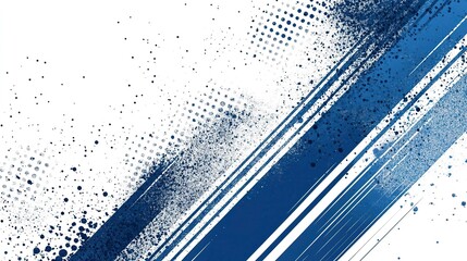 Poster - Blue and white background with diagonal lines and halftone dots, a vector seamless pattern. Modern sports design template for football, basketball, or baseball. 