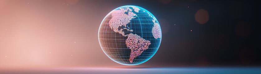 Poster - Futuristic globe composed of smart grids, showcasing interconnected networks