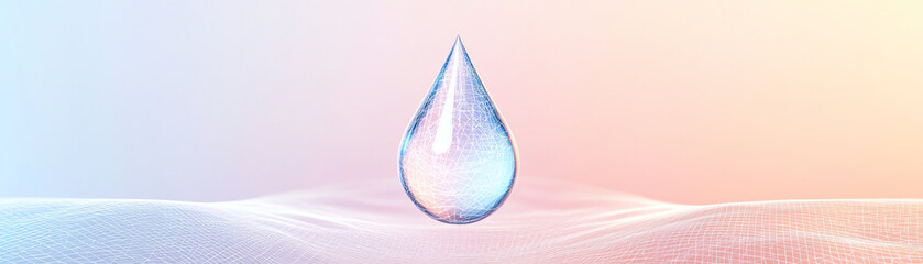 Aufkleber - digital water droplet design with mesh background, creating serene atmosphere