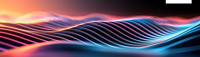 Aufkleber - Vibrant abstract waves in glowing colors create mesmerizing visual effect