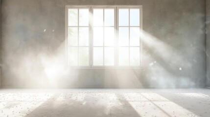 Poster - Sunlight streaming through a window with dust particles visible in the beams, creating a serene atmosphere.
