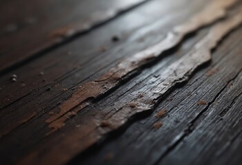 Poster - Closeup of dark wood texture