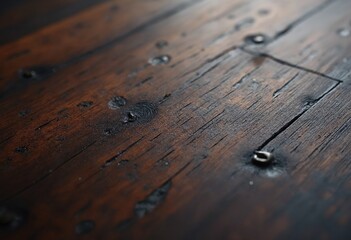 Poster - Closeup of dark wood texture