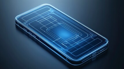 Poster - Abstract Glowing Smartphone Network Connection Illustration